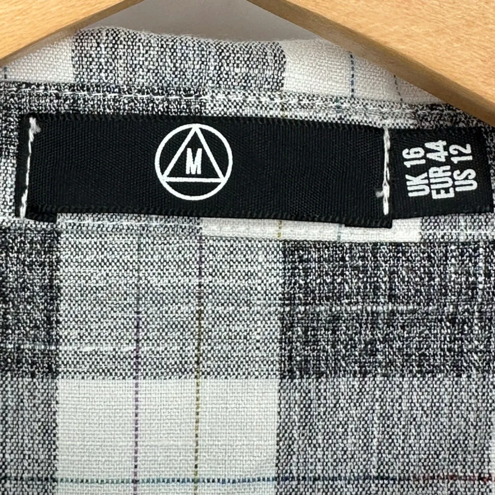 Missguided | Size 12 | Buffalo Check Plaid Button Down Shirt with Ruffled Bib - Image 5