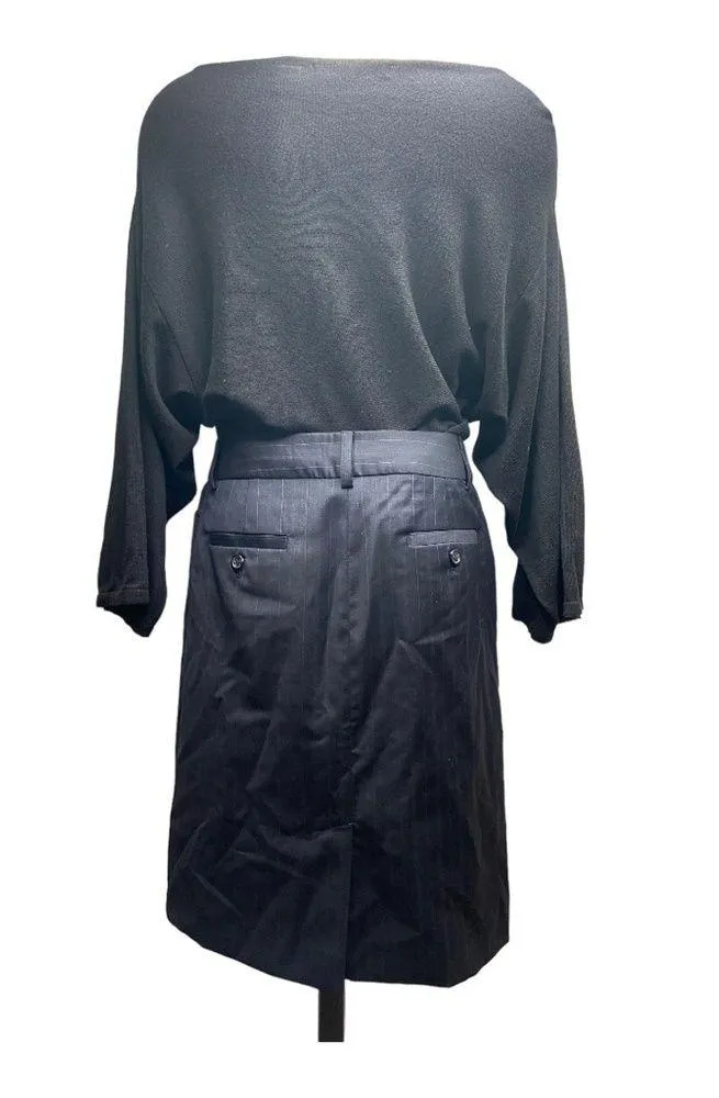 J Crew Women’s Navy Blue Wool Pinstripe Pencil Skirt Size 2 - Image 8