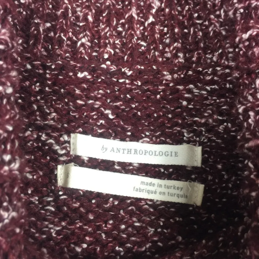 Anthropologie Flowy Maxi Tunic Sleeveless Turtleneck Tunic Sweater Wine Small - Image 5