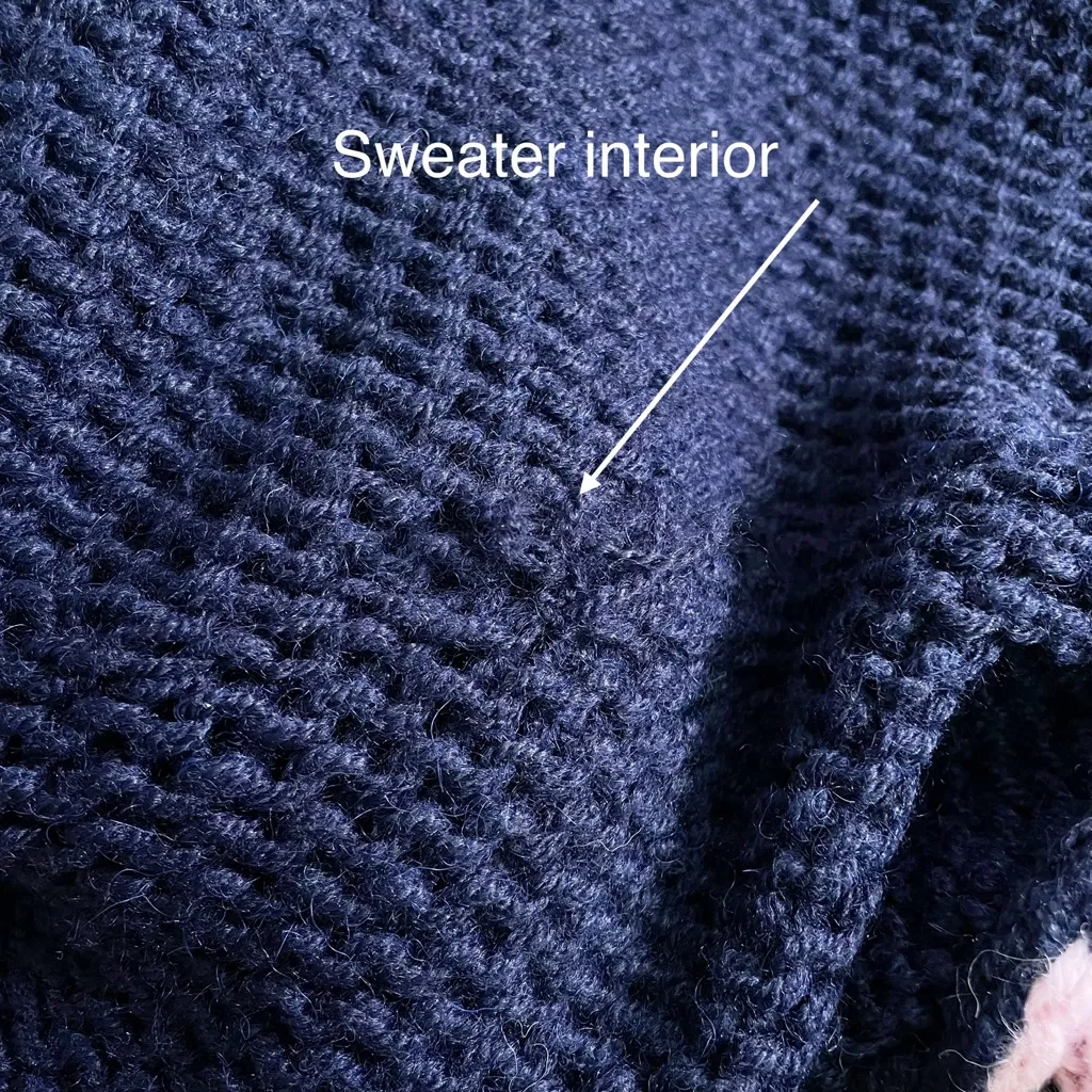 Xirena Whistler Apres Ski Sweater Navy Pink Stripe Alpaca Wool Blend Size Medium Blue - Image 11