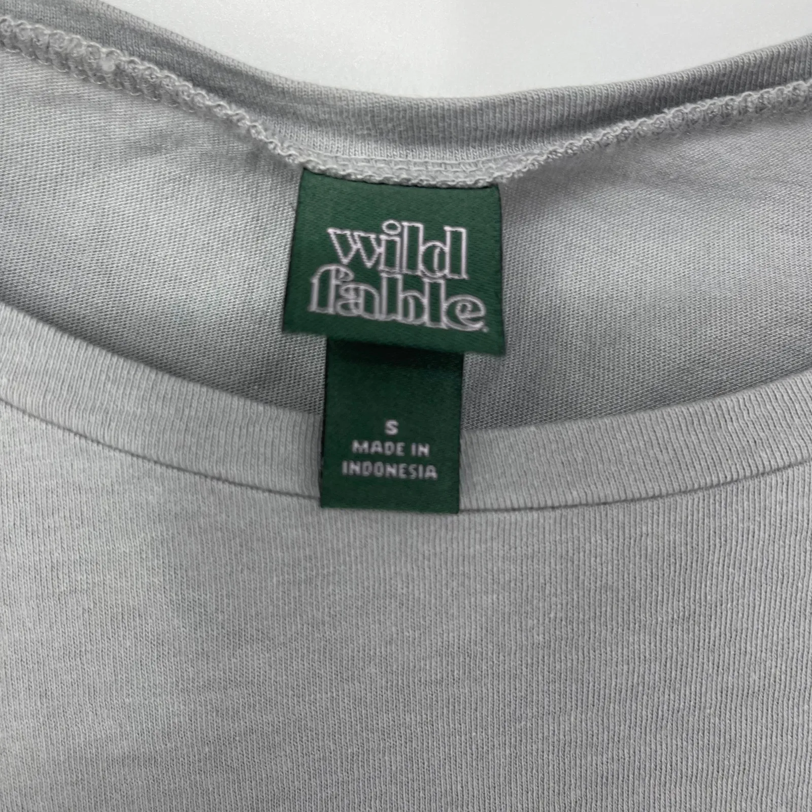 WILD FABLE GRAY LIGHTWEIGHT SOFT CROPPED COTTON T-SHIRT MEDIUM - Image 3