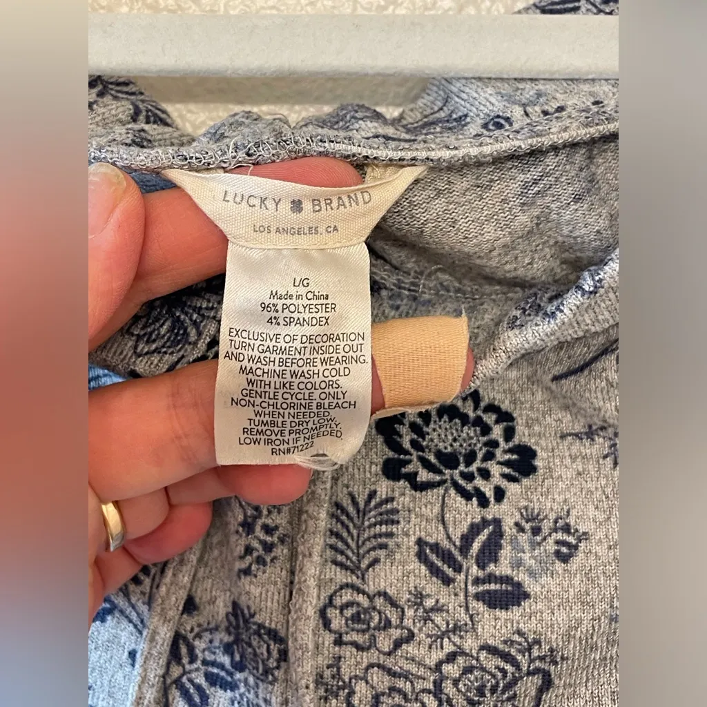 Lucky‎ Brand Women's 3-Pieces Soft Floral Camo Print Lounge Pajama Set Size L - Image 12