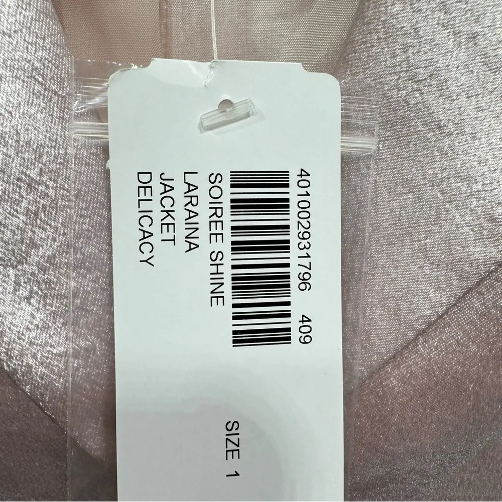 Chico’s Soirée Shine Laraina Jacket Shimmery Pink Long Blazer Size 1/M Barbie - Image 11