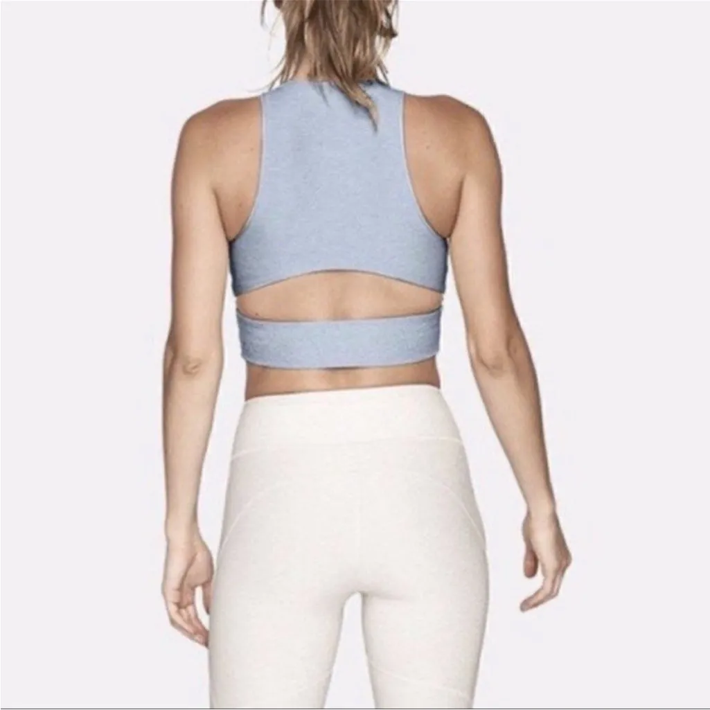 Outdoor Voices XS Blue Slashback Cropped Tank Top Sports Bra - Image 3