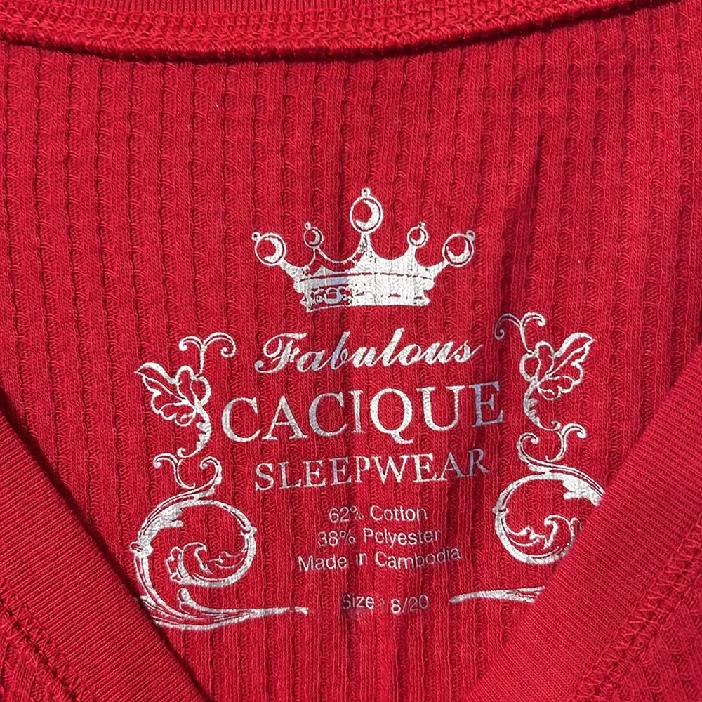 NWT Cacique Sleepwear Red Waffle Tee 18/20 - Image 2