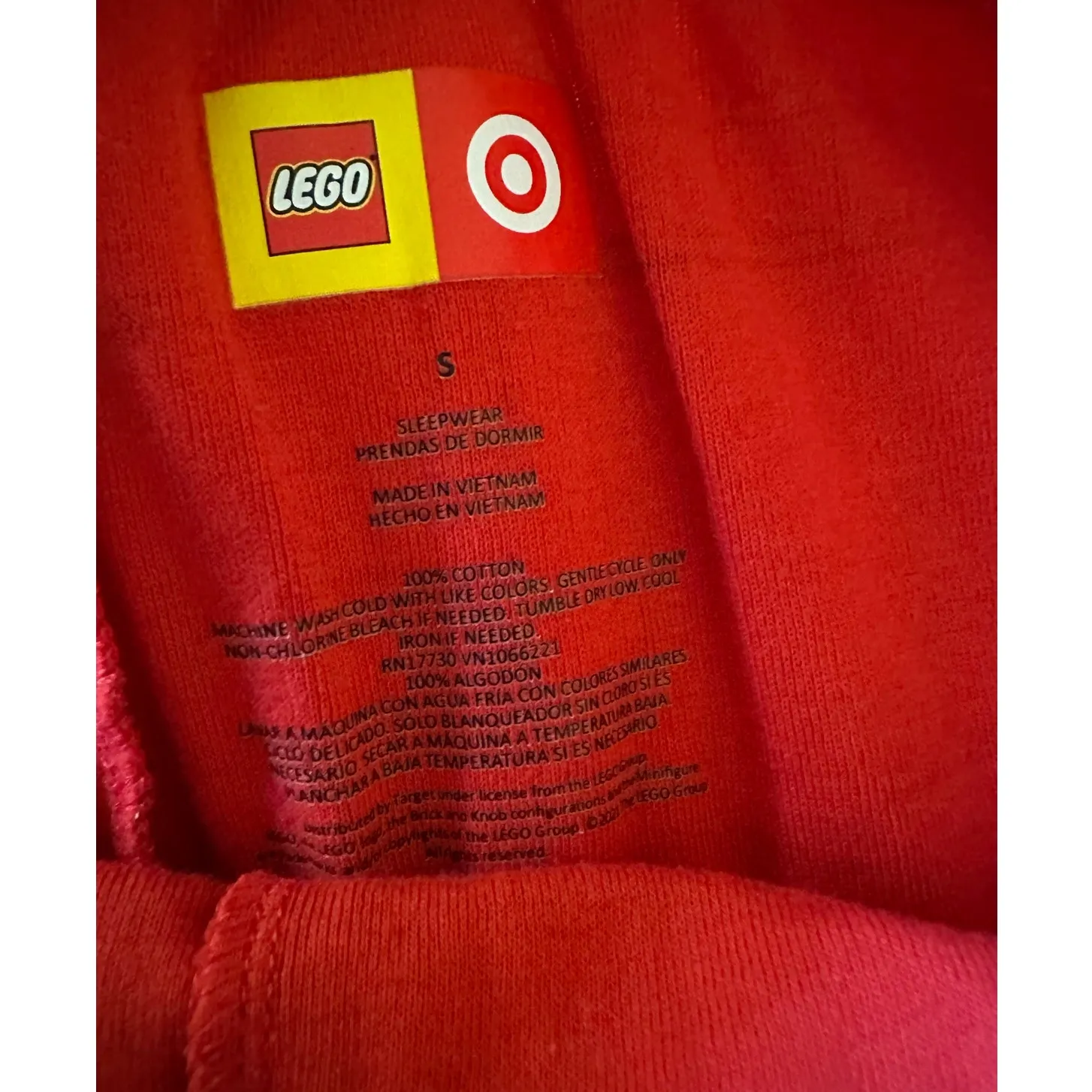 Lego Two Piece Holiday Pajama Set Size Small Red - Image 3