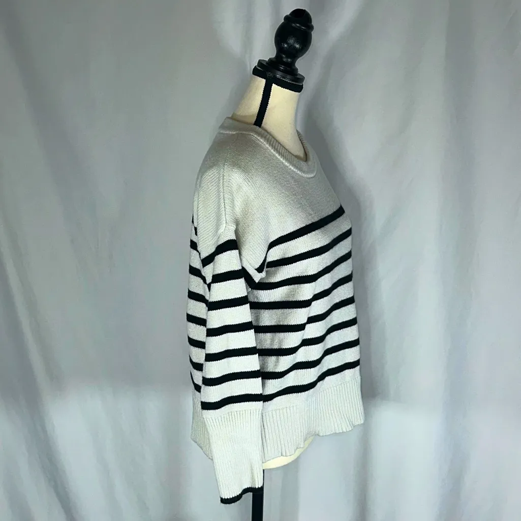 Philosophy • Republic Clothing Women’s Striped Sweater White Black Size S Knit - Image 4
