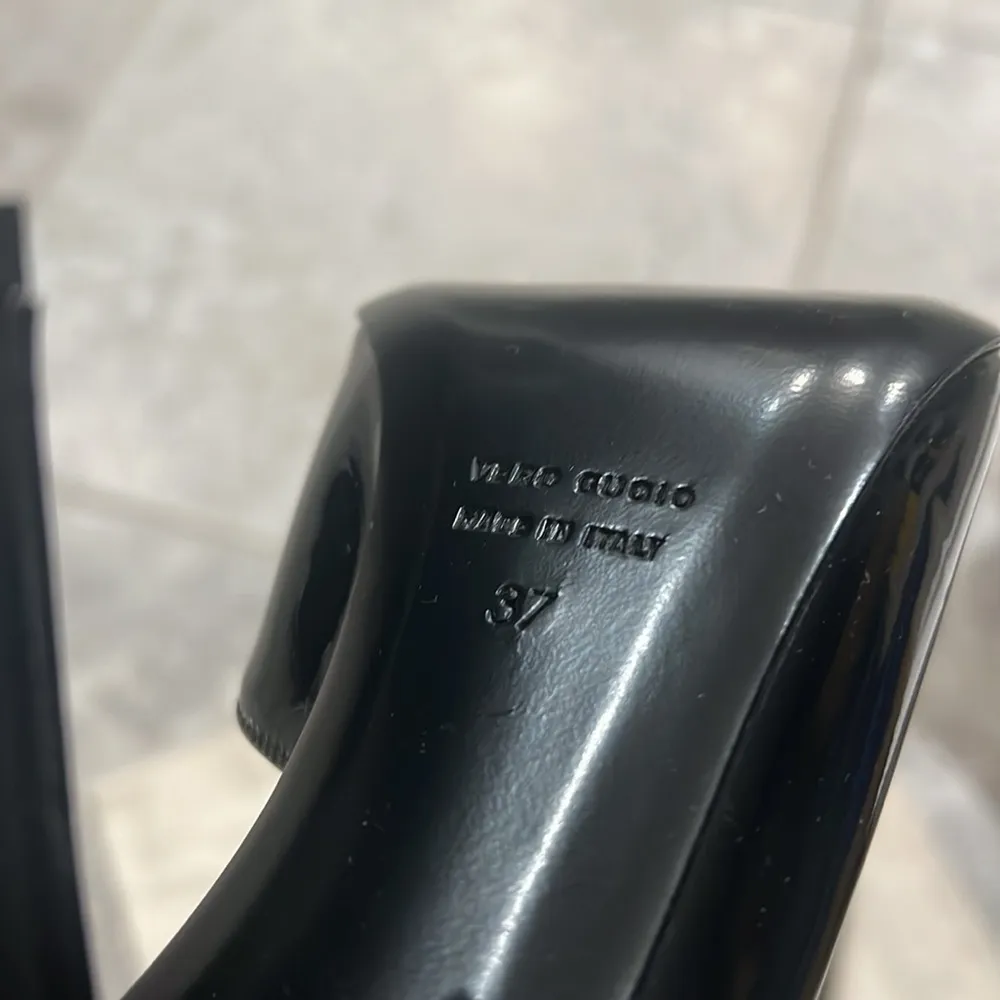 Gia Borghini Abella Patent Pointed Toe High Heel Mules Black Size 37 New+DustBag - Image 9