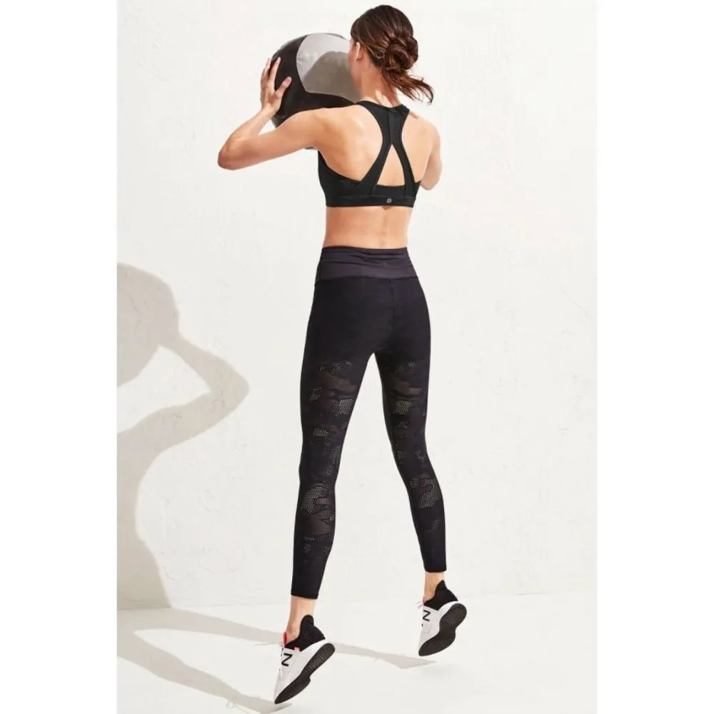 Phenom Camo 7/8 Tights Black Mesh Cut-Outs Lace Cutouts Edgy Skinny Pant - Image 6