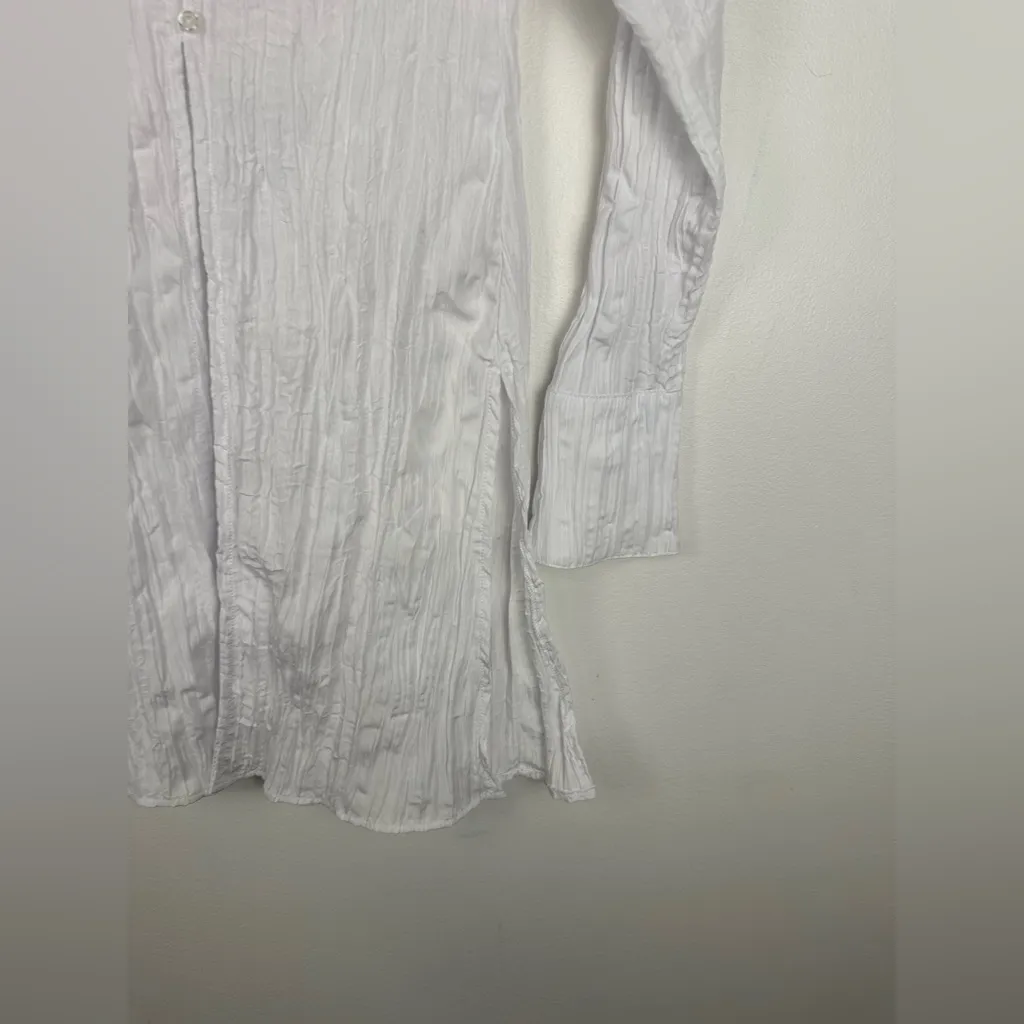 Urban Outfitter White Jordyn Textured Flyaway Shirt Women’s Sz S - Image 5