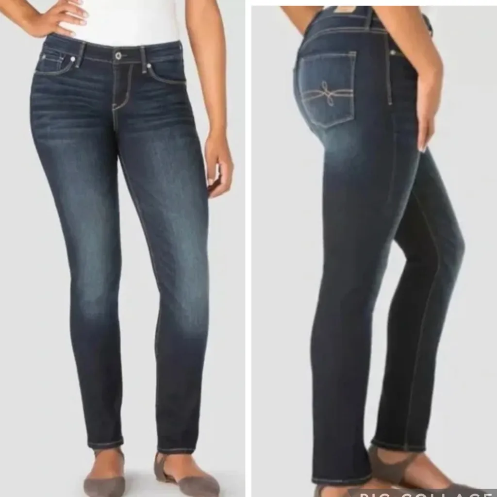 Denizen Levi’s Jeans Modern Slim Faded Whiskered 12L Dark Wash Marissa Stretch - Image 2