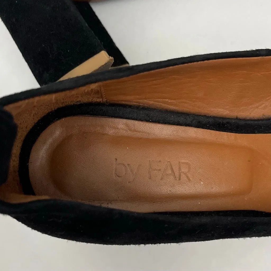 by FAR Black Suede Dennitsa Ankle Strap Heels Size 37 - Image 6