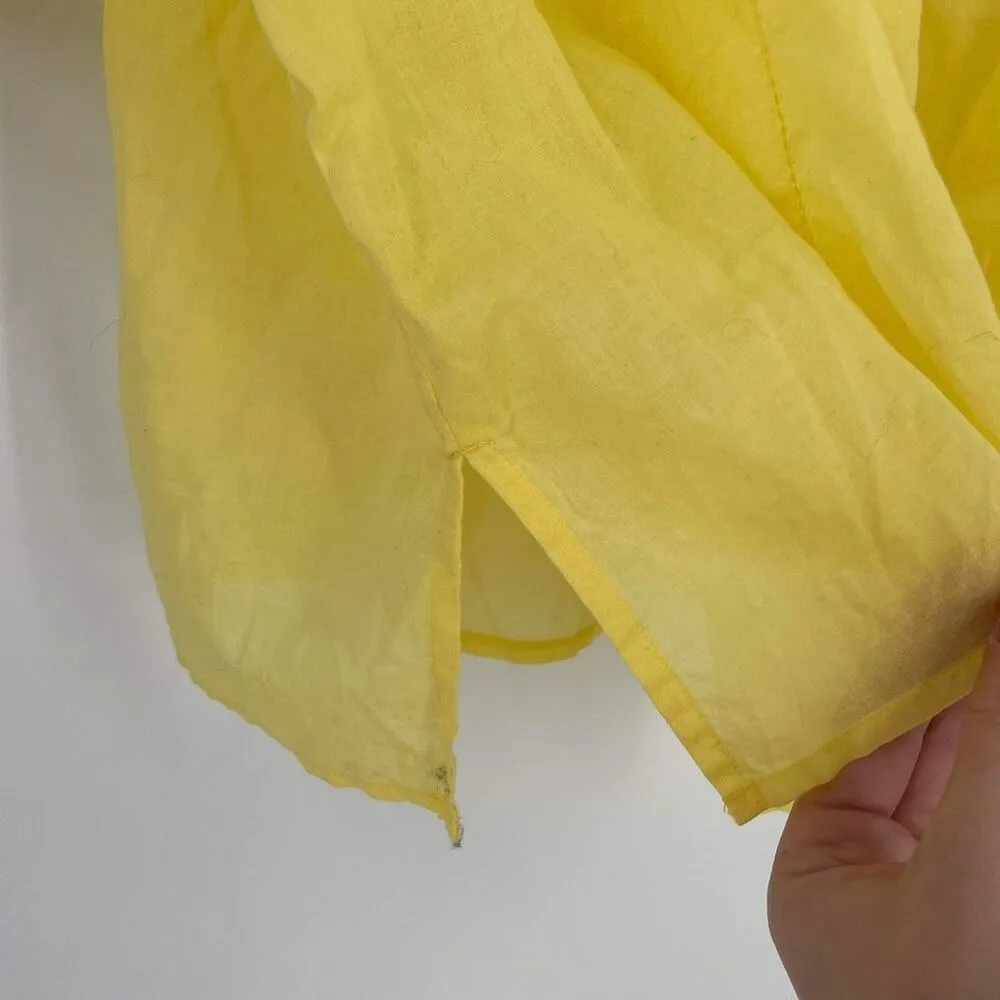 Chico's Eyelet Embroidered Tunic Blouse Top‎ Canary Yellow Size 3 large - Image 8