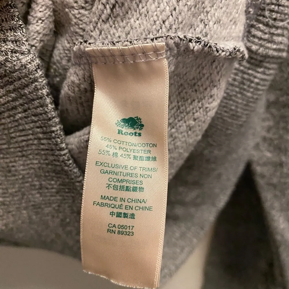 Roots Gray Original Zip Polo Pullover Sweatshirt Size XXS - Image 13