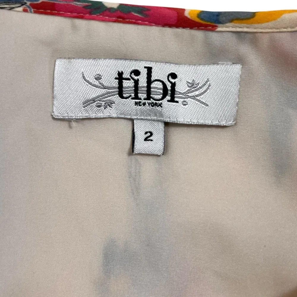 TIBI New York 100% Silk Lined Floral Bird Beetle Butterfly Cicada Midi Dress - Image 5