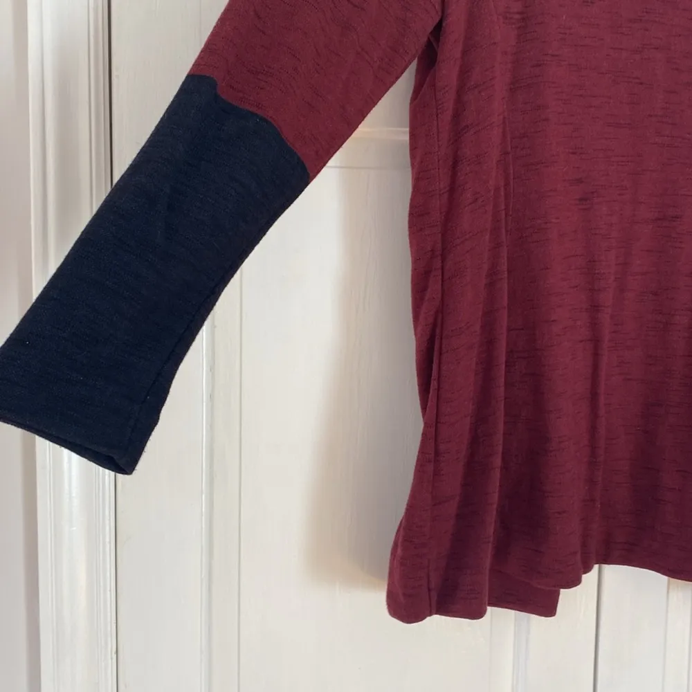 Nic+Zoe Color Block Me Jacket Size Large Soft Blazer Colorblock Heathered Maroon - Image 12