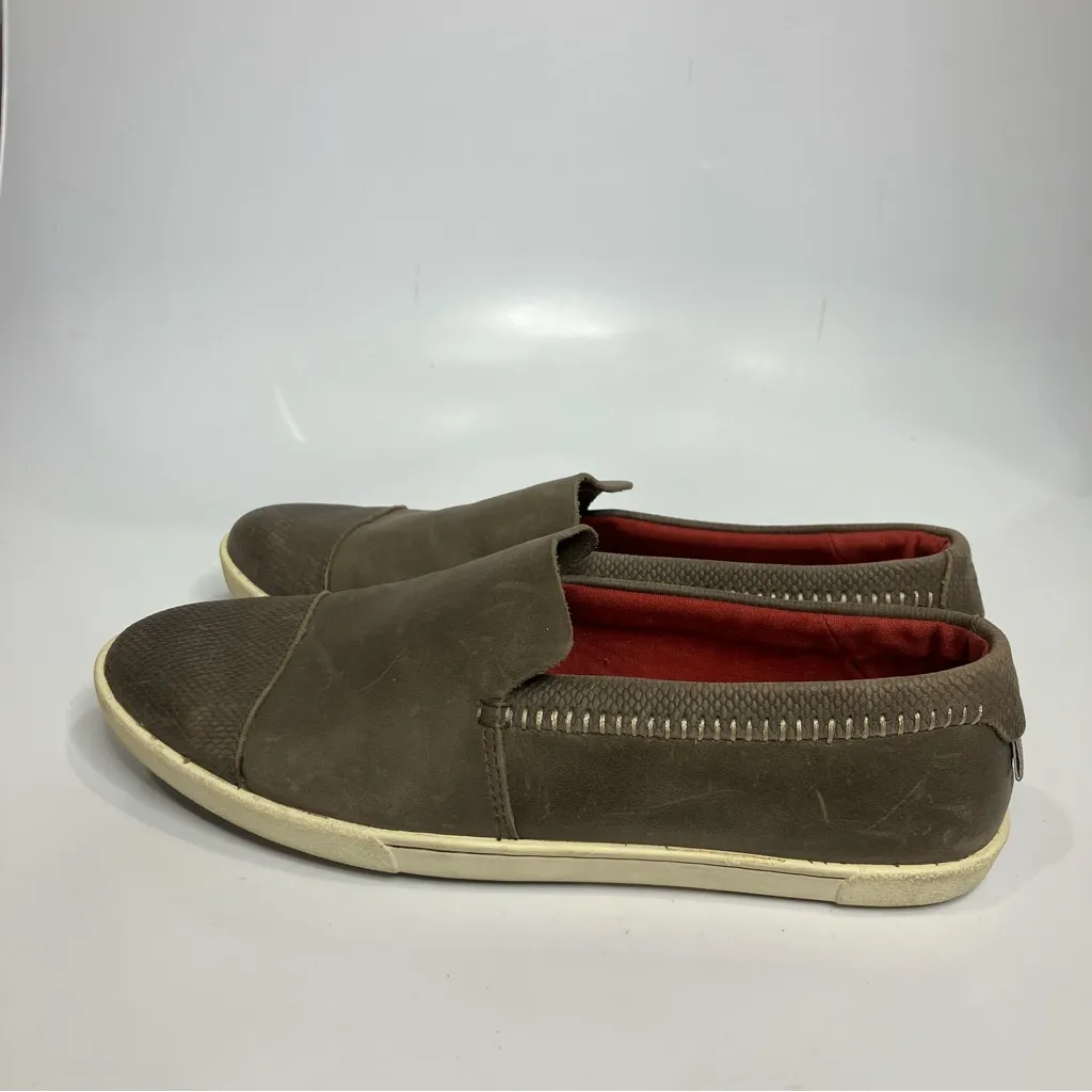 Olukai Alohi taupe leather slip on loafers womens size 7.5 casual neutral trendy Gray - Image 3