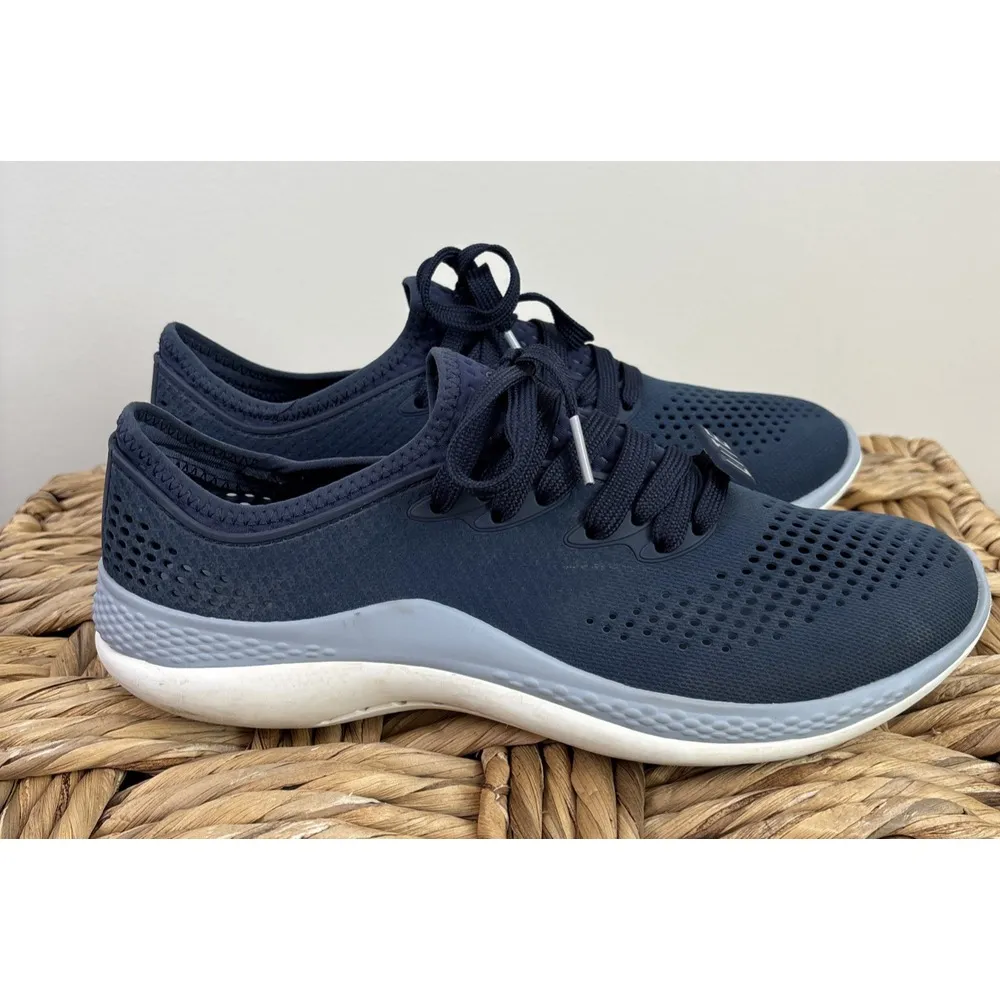 Crocs Sz 10 Womens Literide 360 Pacer‎  206705  Lace-Up Navy Blue Sneaker - Image 2