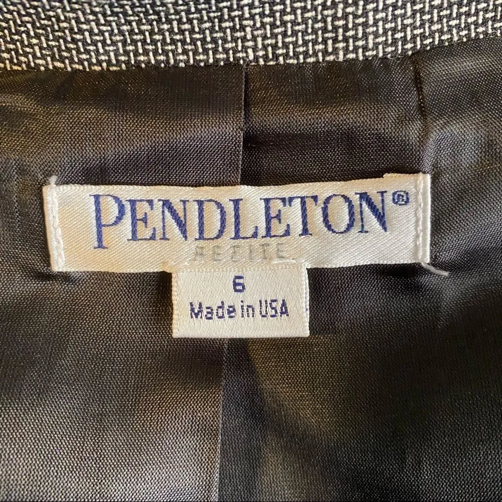 Pendleton Suit Jacket Blazer Two Tone Black White - Image 4