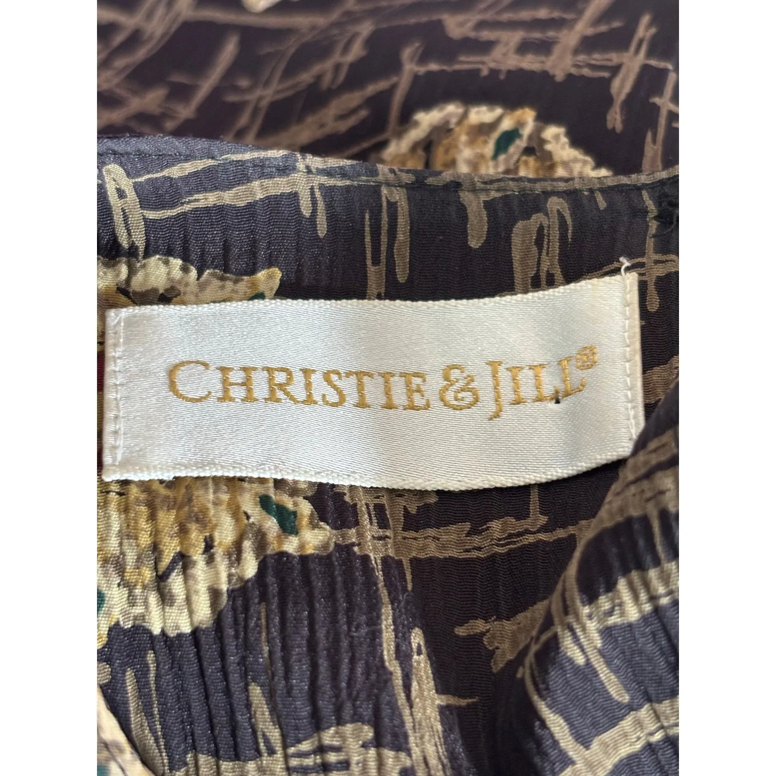 Vintage 90s Abstract Blouse Navy Blue Gold XL Vintage Art Teacher Eclectic Top - Image 6