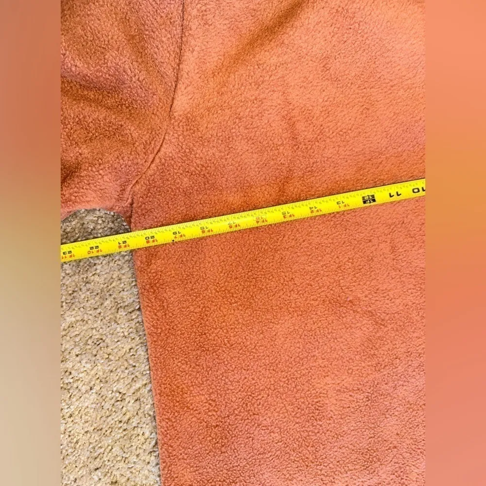Telluride Clothing Company Fleece Snap Popover Sweater Large Orange - Image 9