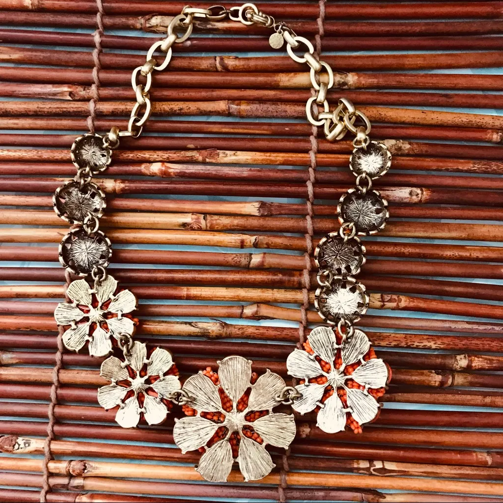 J.Crew  Orange Beaded Necklace - Image 9