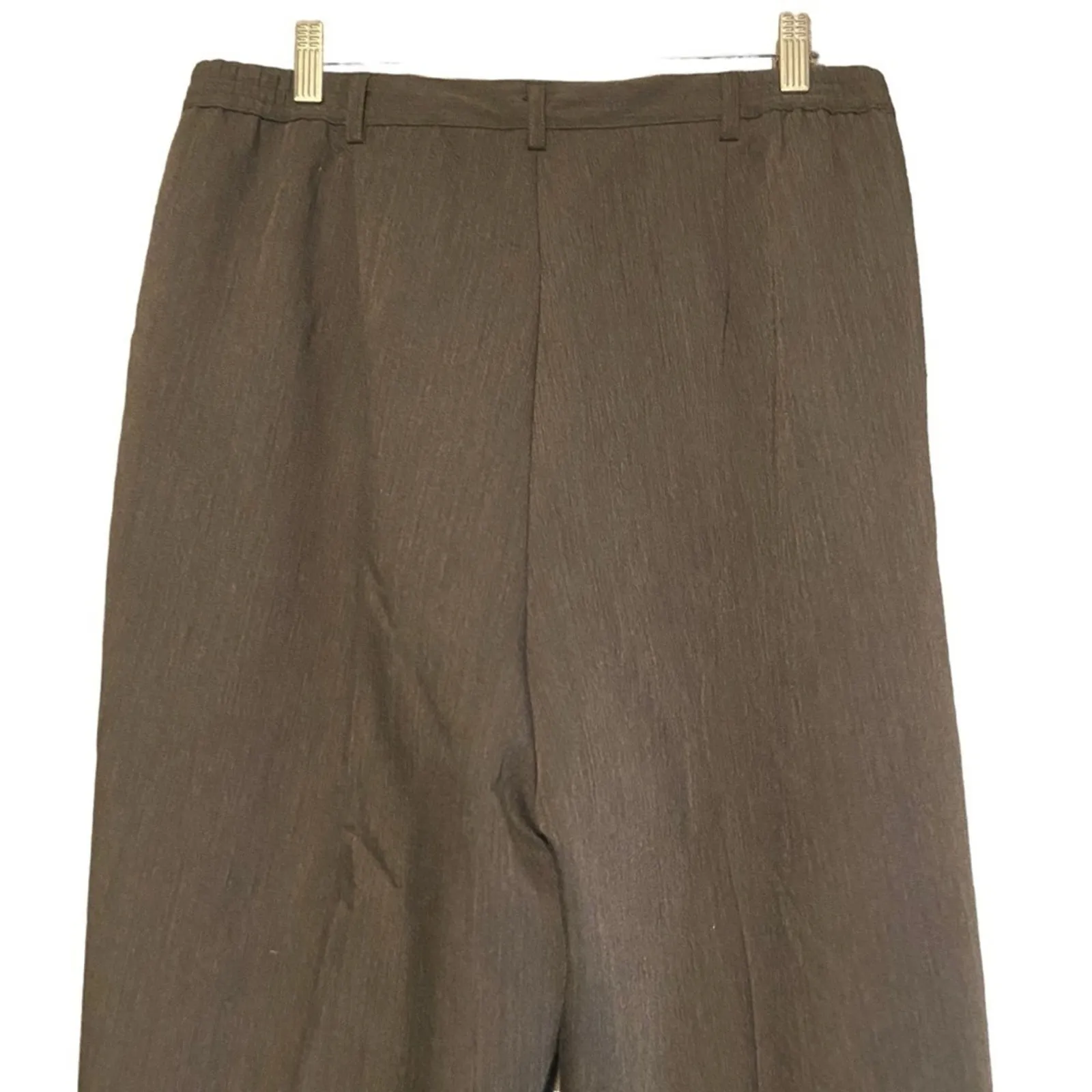 Vintage Dark Gray Pleated Women's Slacks trousers w/Black Belt office, Size 16 - Image 11