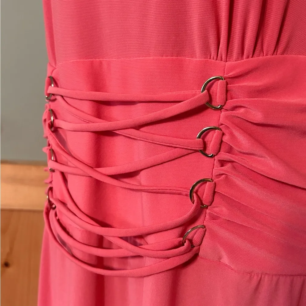 Antthony Coral Dress with Shaw. Can wear dress with or without the Shaw. Orange Size L - Image 4