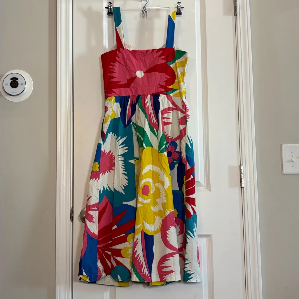 Boden Juniper Midi Dress tropical floral print cotton Red Size 6 - Image 8