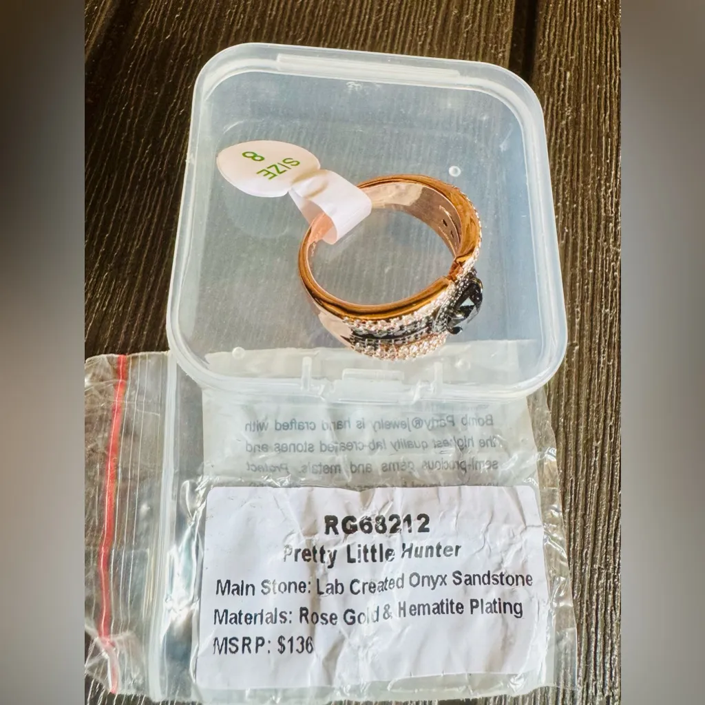 BP Onyx Sandstone on Rose Gold/Hematite, RG68212 Pretty Little Hunter size 8 Black - Image 3