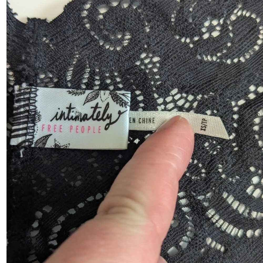 Intimately Free People Chase Me Lace Bralette Crop Top Black Womens X-Small XS - Image 6