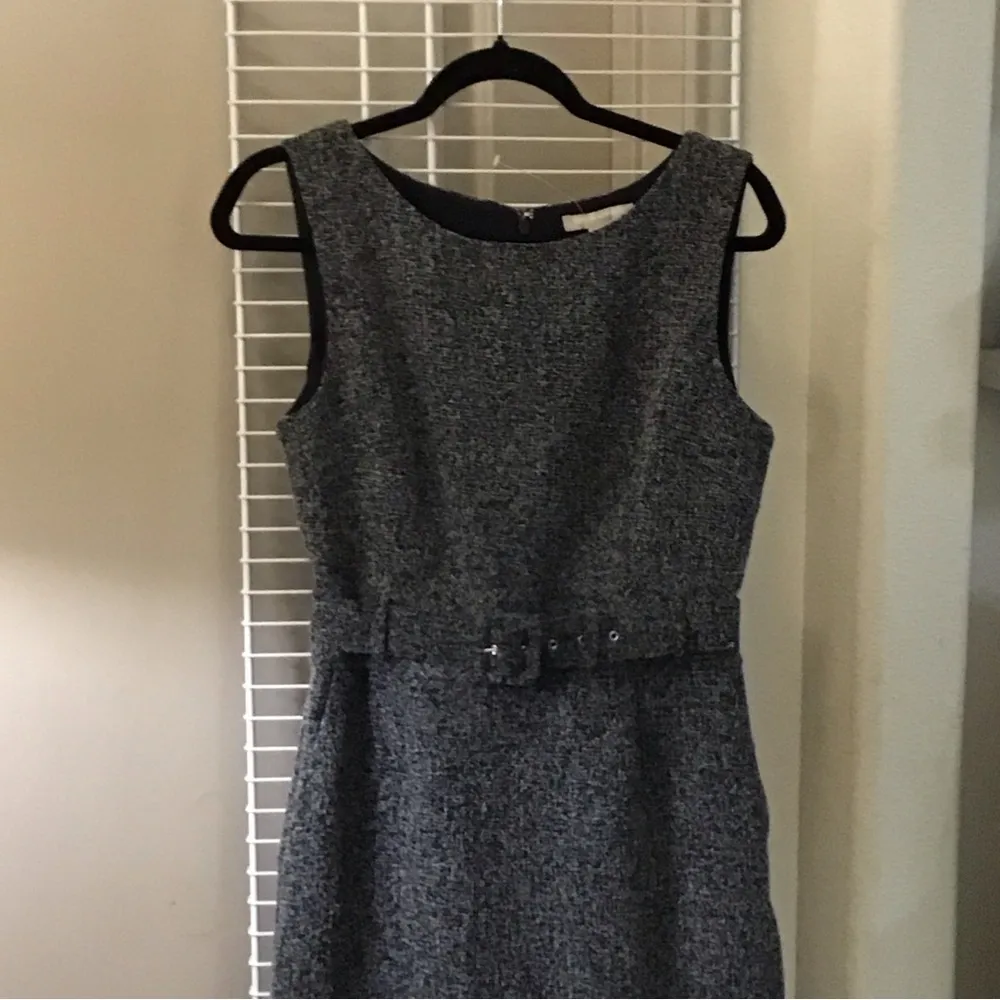 Brand New! Banana Republic Black & Gray Belted Tweed Power Dress Size 8 - Image 10