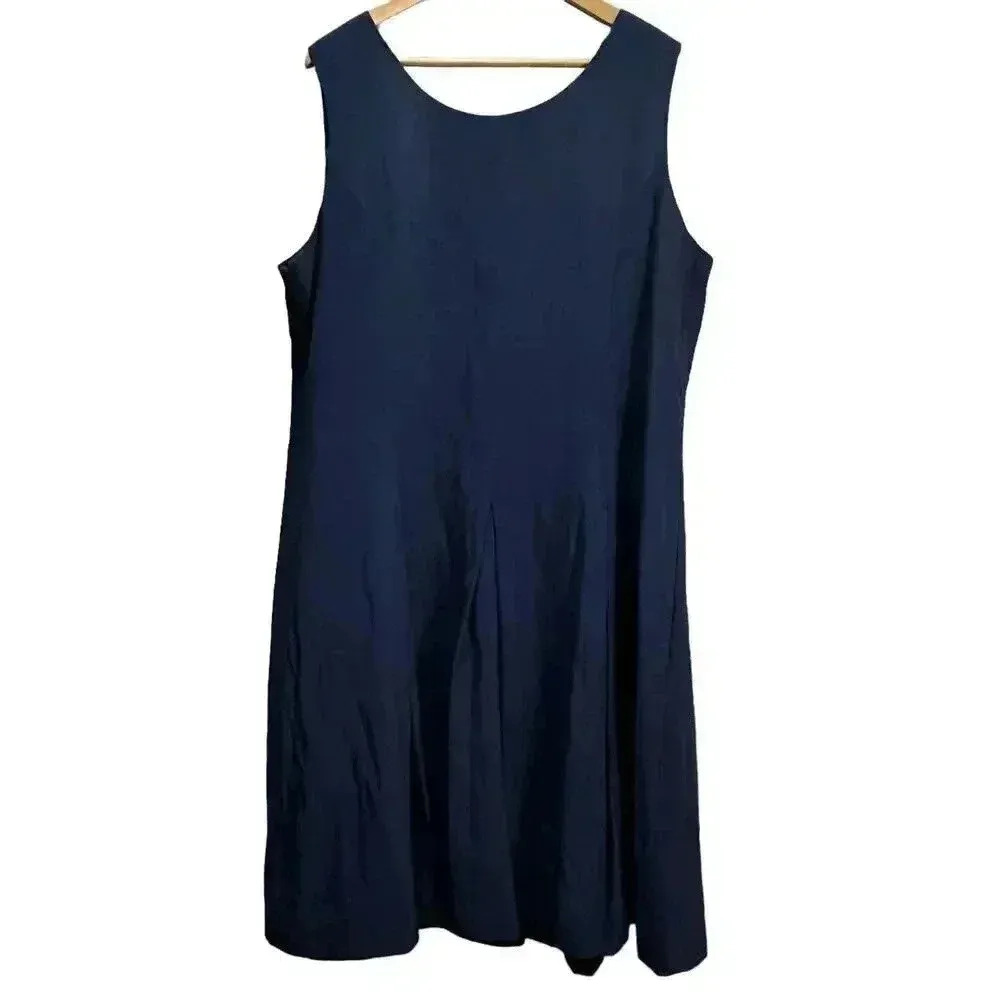 Coldwater Creek Women's Sleeveless Navy V-Neck Dress‎ Size 20 - Image 2