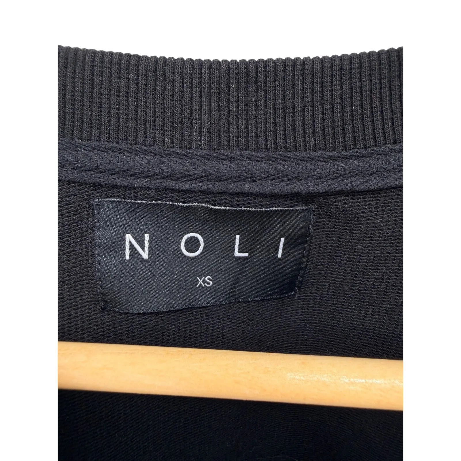 Noli Tie Dye Cropped Sweatshirt Black Pink Gray Crew Neck Cotton XS Pullover - Image 4