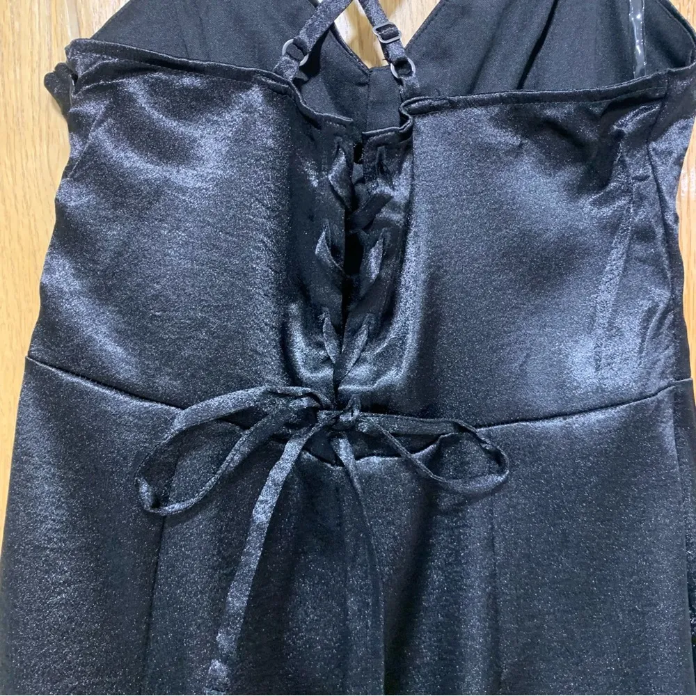 Wild Fable Sleeveless Black Corset Satin Bodycon Dress - Size Small - Image 4