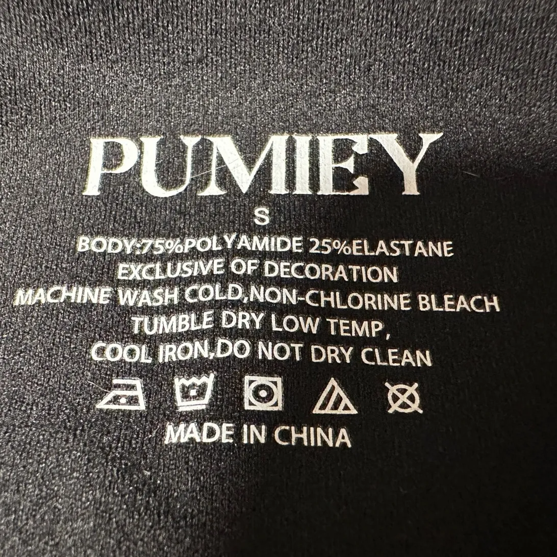 Pumiey: Black Square Neck Bodysuit - Image 3