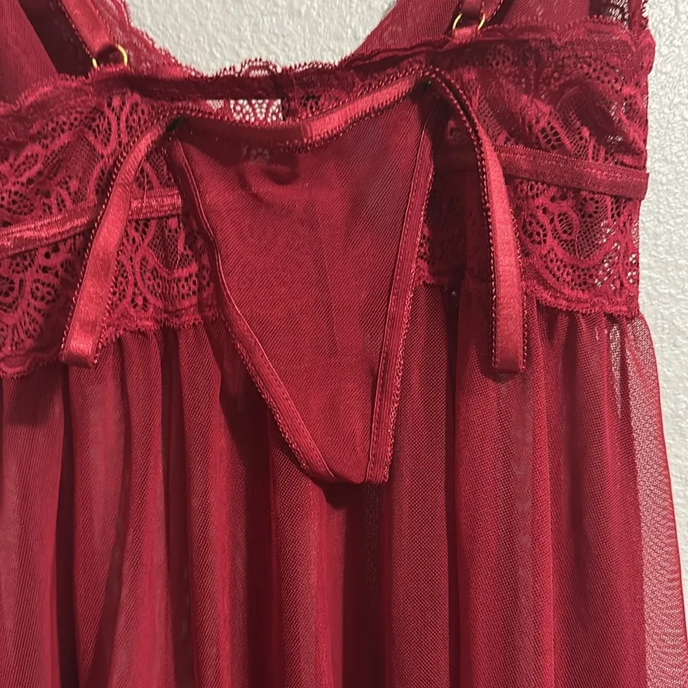 NWT RACHEL Rachel Roy red lace babydoll lingering intimates sleepwear Size M - Image 5