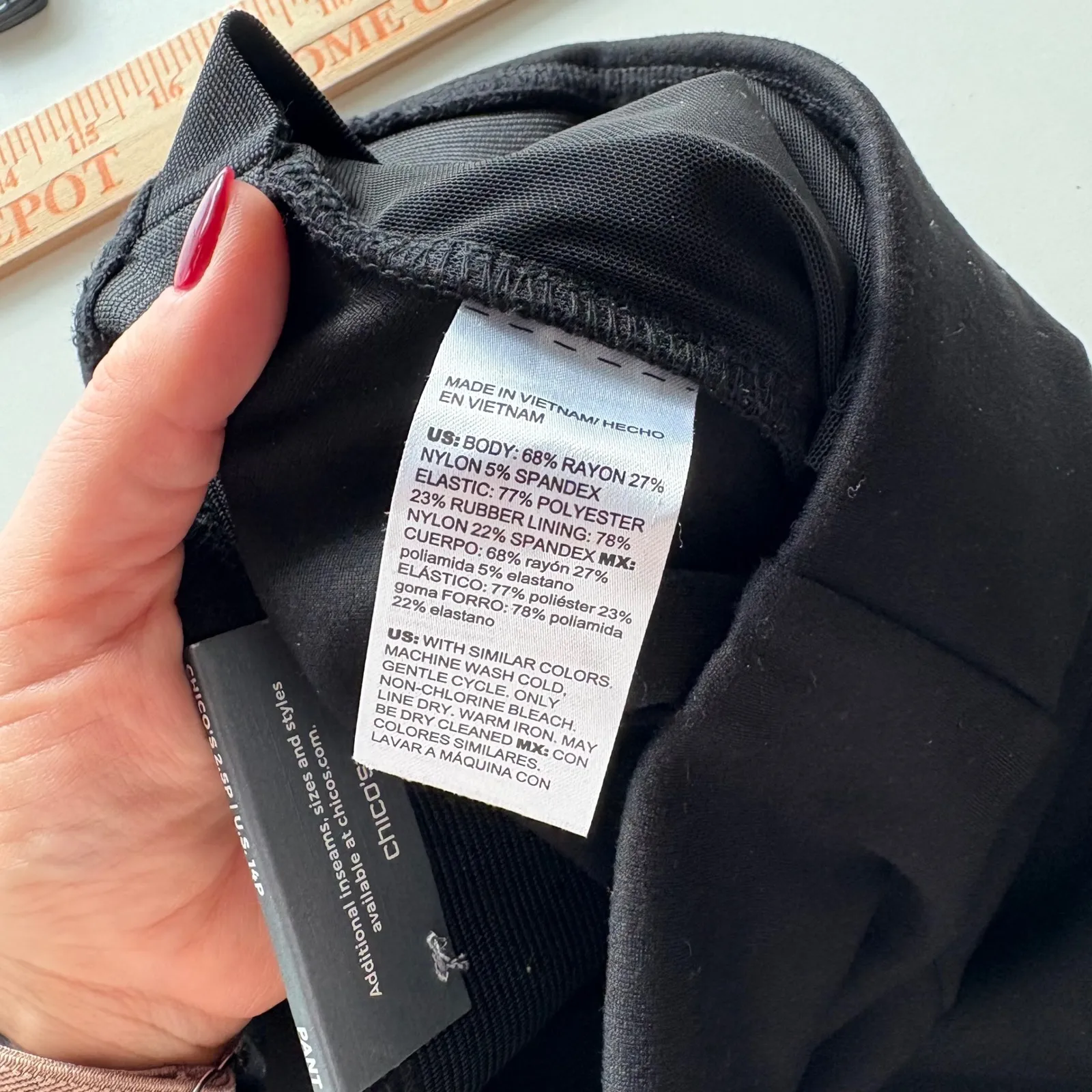 Chicos So Slimming Flare Pant Petite Black Size 2.5P Trousers NWT - Image 10