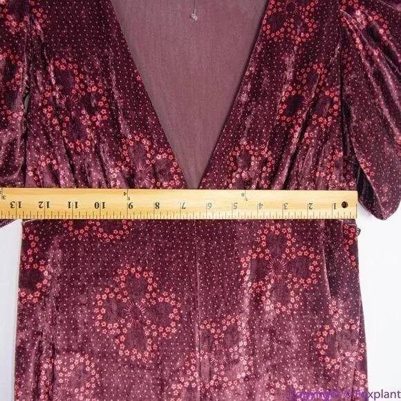 NEW Free People Rosaline Jumpsuit velvet floral print,‎ XS - Image 10
