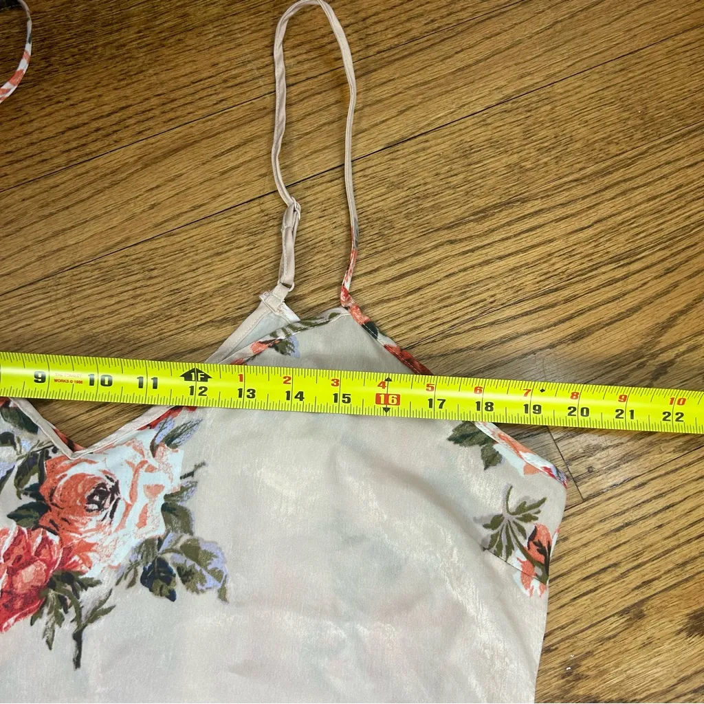 IN BLOOM By JONQUIL Floral Pajama Satin Lace Cami and Shorts Set Size XL Pink - Image 10