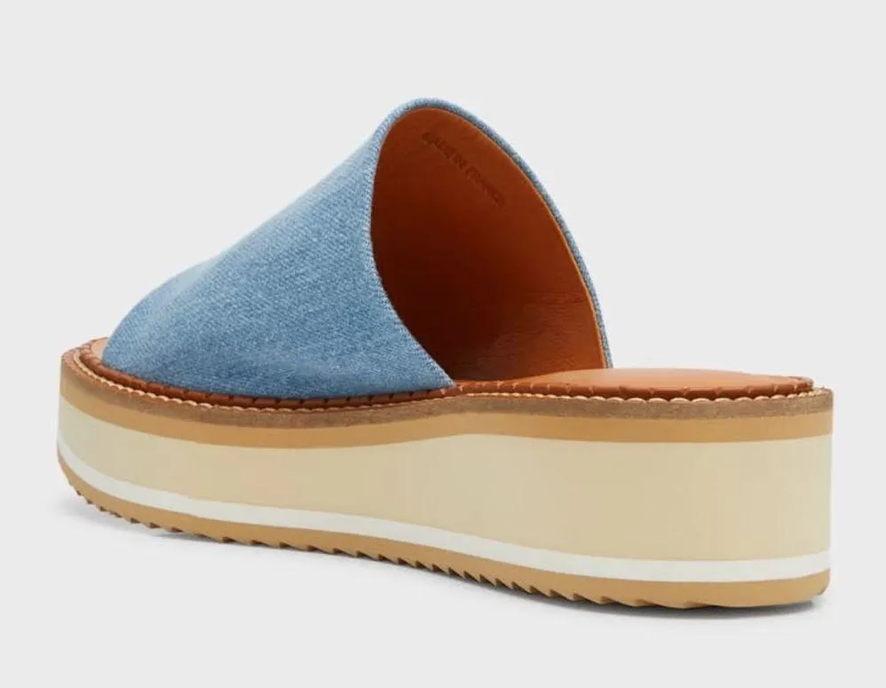 Clergerie Paris FastJ Denim Flatform Sandals, Size US 10.5 NEW $475 (Sold Out) - Image 5