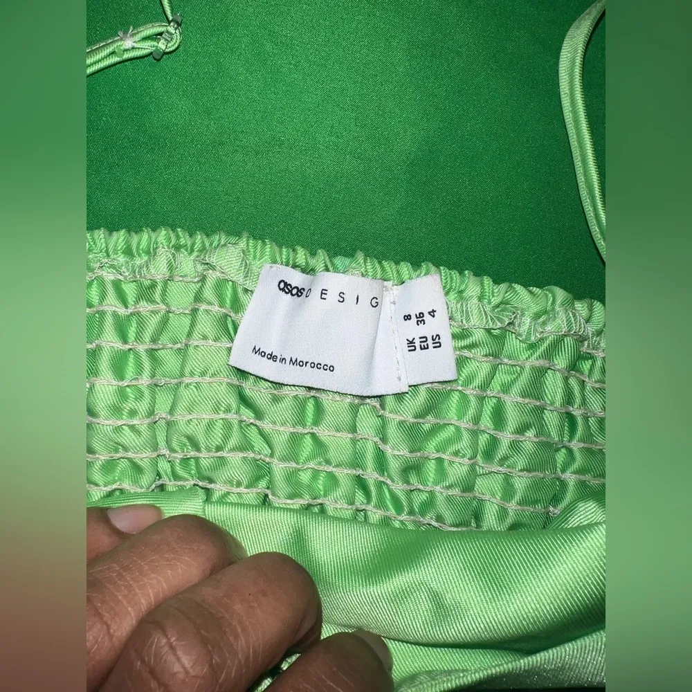 ASOS Lime Satin Cropped Top size 4 - Image 5