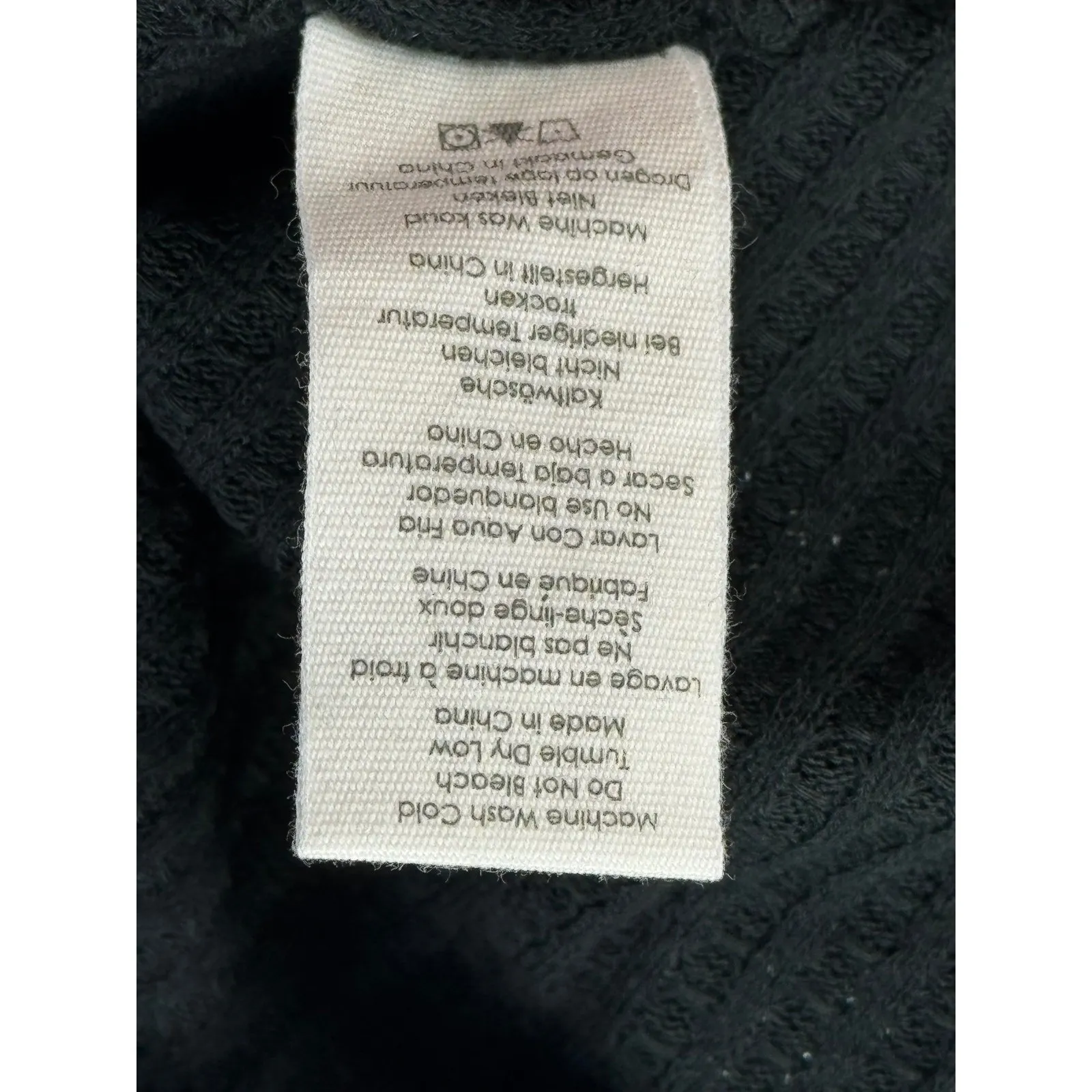 PJ Salvage Black White Heart Thermal Long Sleeve Pajama‎ Top Women's M Size M - Image 6