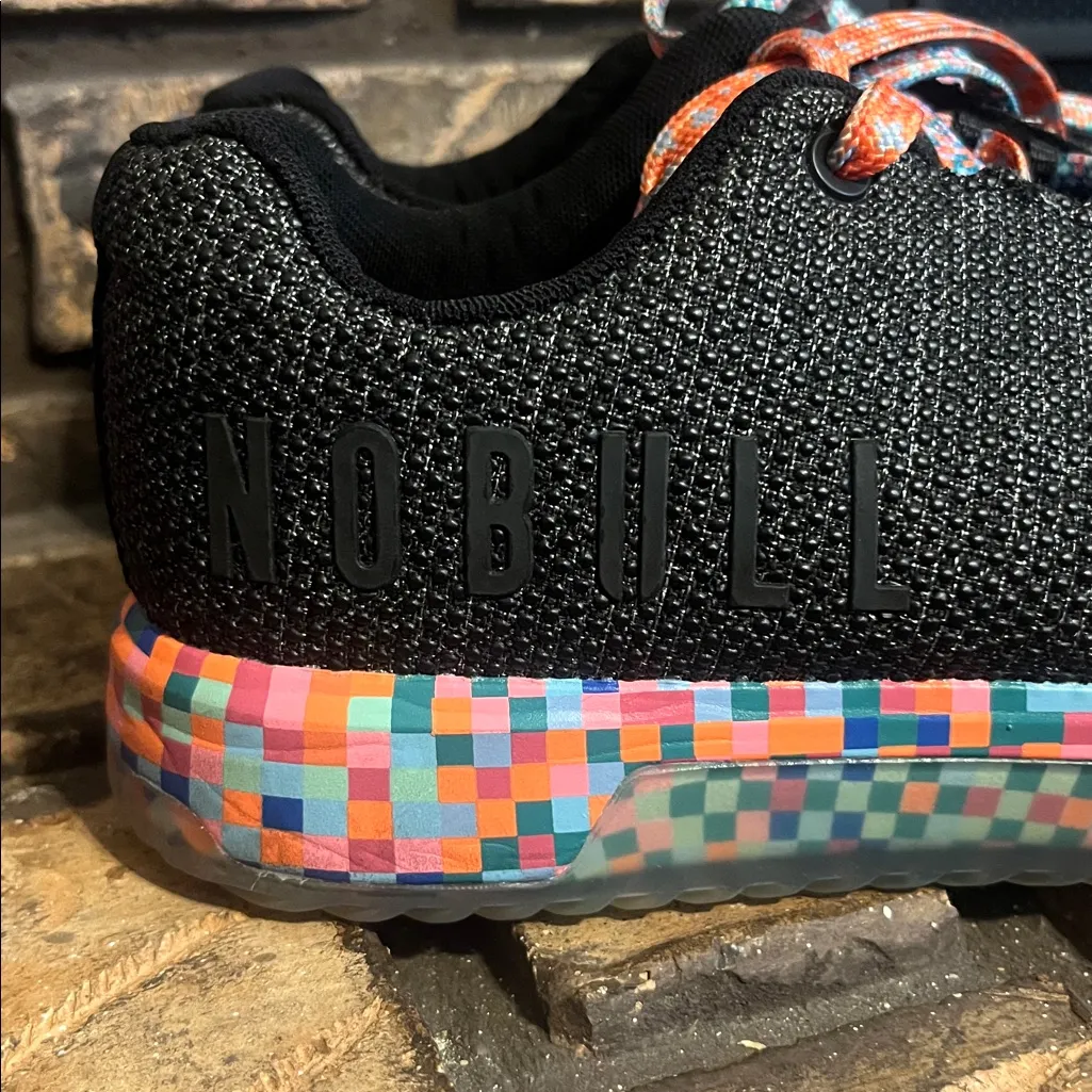 NOBULL Heathered Gray Rainbow Pixel Outwork Edge (Impact) Athletic Shoes 8.5 - Image 3