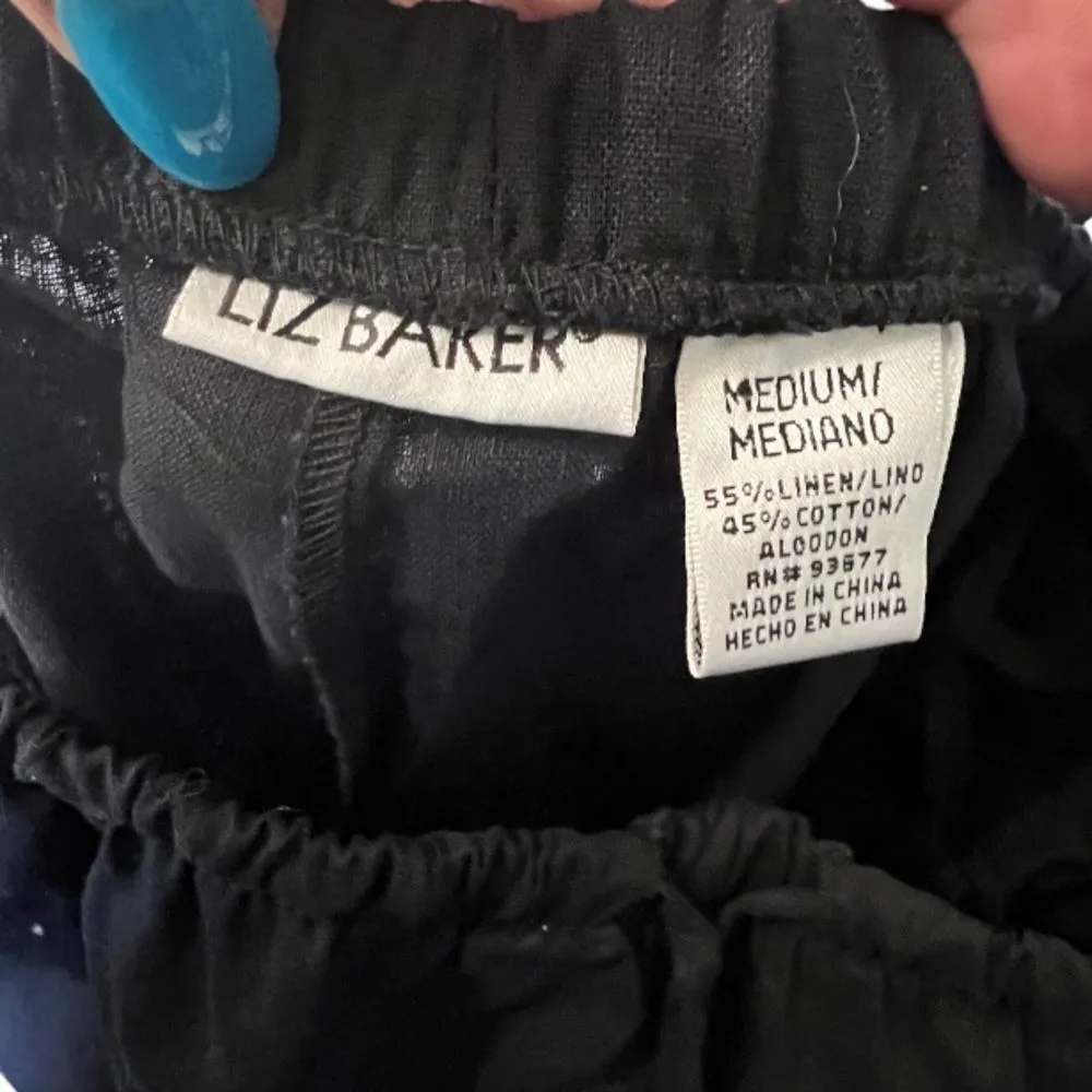 Vintage Liz Baker‎ Linen Blend Pantsuit Black Size M - Image 6