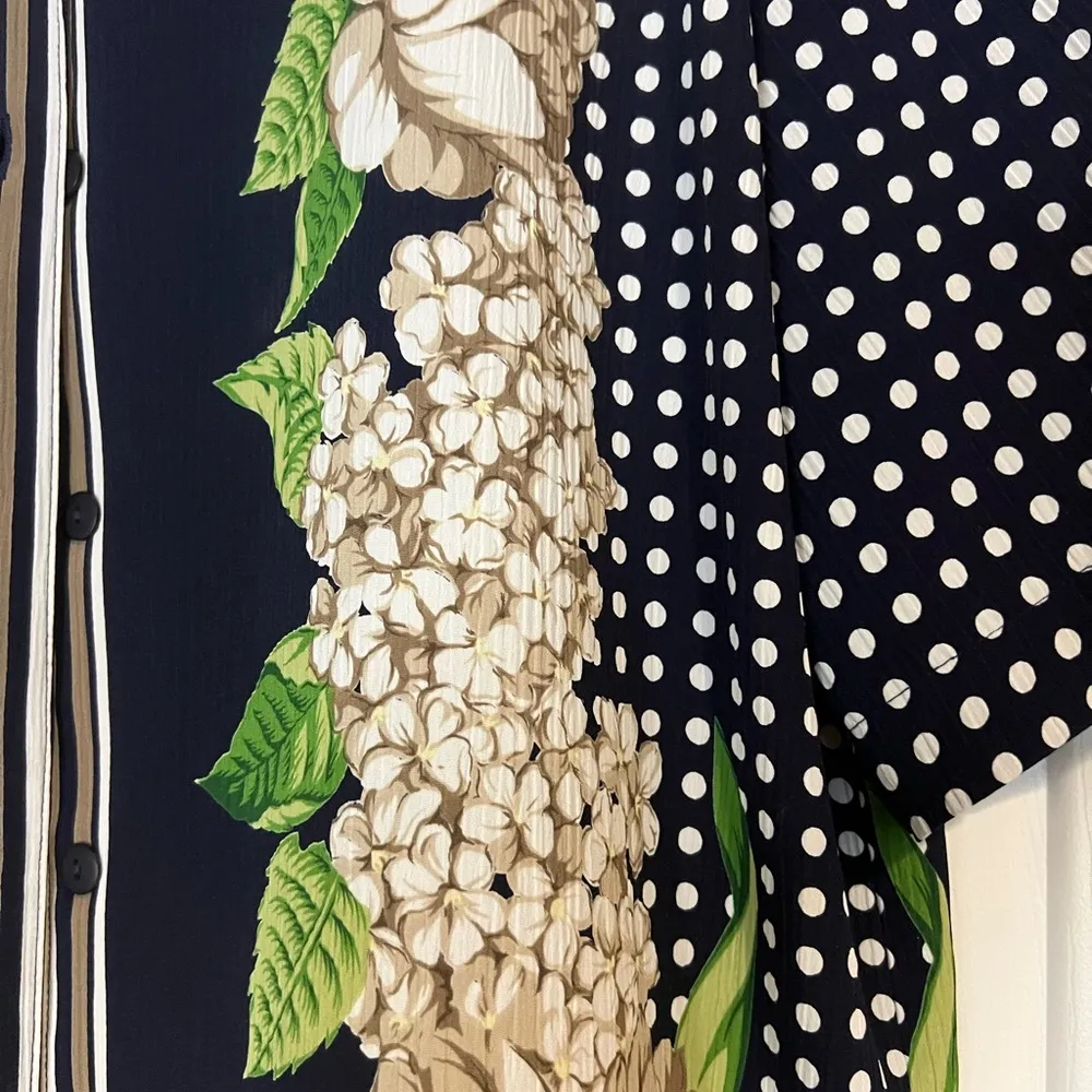 Allison Daley Women’s Midnight Black Floral Shirt w/ Shoulder Pads - Image 3