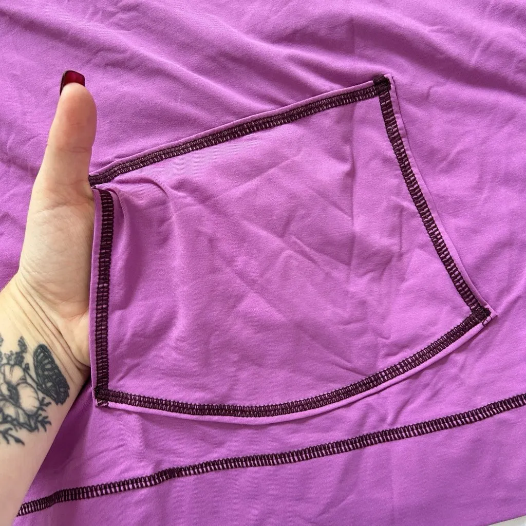 Athleta Womens Purple Summer Shade Rash Guard Swim Long Sleeve Womens XS Pocket - Image 5