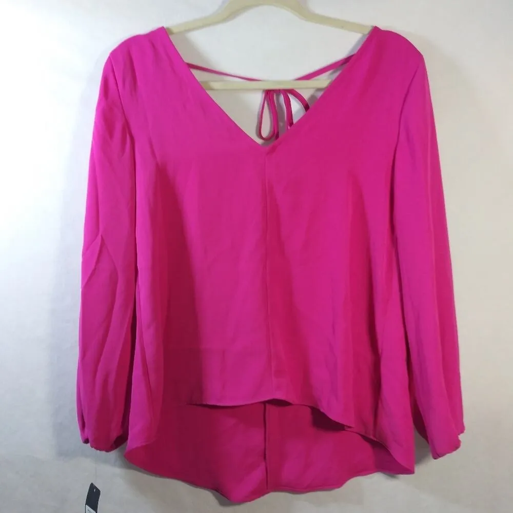 Rachel Rachel Roy Women's Kaylee Double V Gathered Sleeves Top Size XS Pink - Image 3
