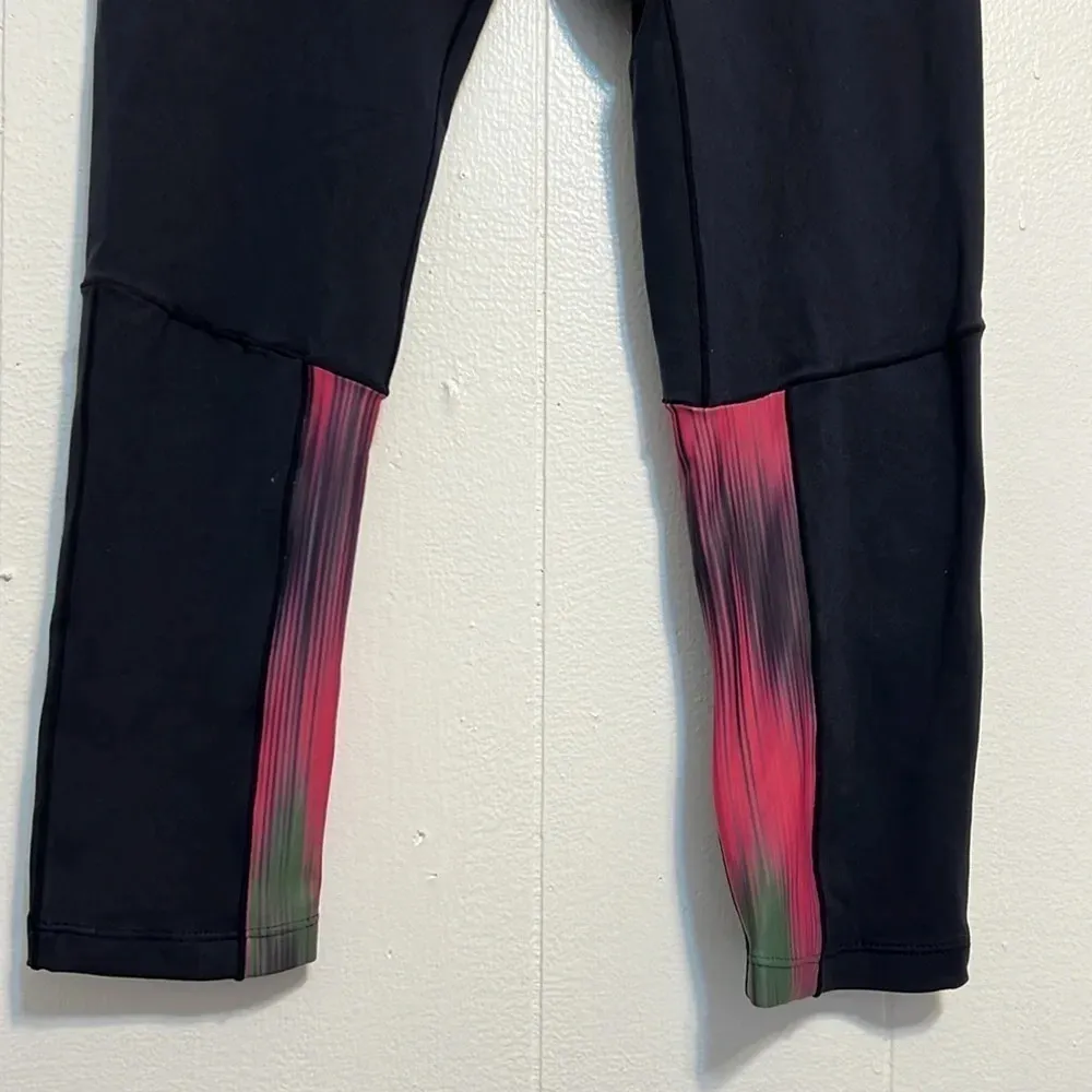 Zoot Twin Fin Capri Black Pink Good Vibes XS Running Tights Leggings Cropped - Image 2