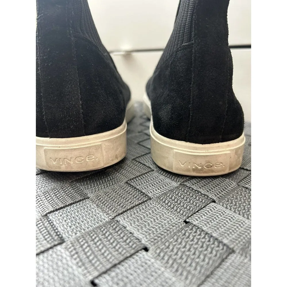 Vince Coleman High Top Sneakers Black Suede Slip On Women’s Size 8.5 Shoes - Image 4